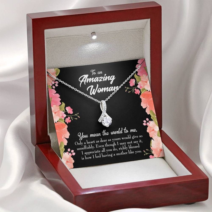 Gift For Mom You Mean The World To Me Alluring Beauty Necklace