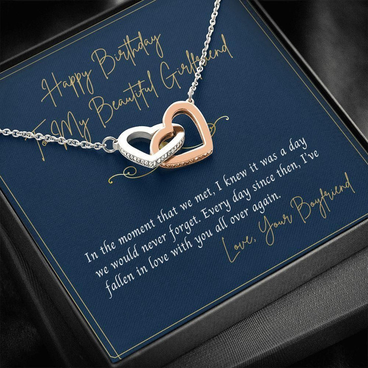 Every Day Since Then Interlocking Hearts Necklace Birthday Gift For Hers