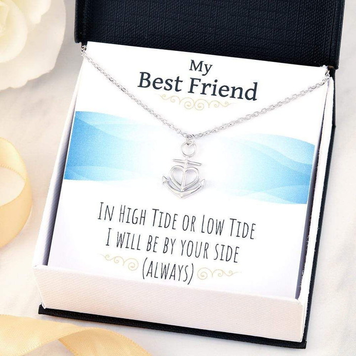 Be By Your Side Message Card Anchor Necklace Gift For Friend Best Friend