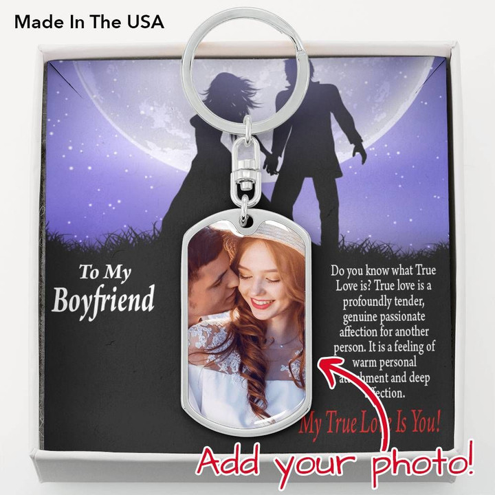 Gift For Boyfriend True Love Custom Photo Dog Tag Pendant Necklace