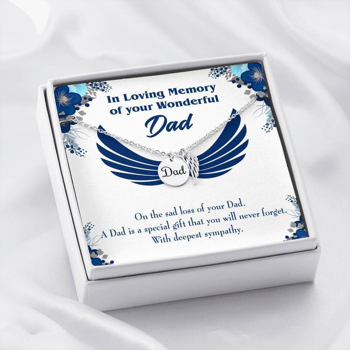 Gift For Dad He Is A Special Gift Remembrance Angel Wing Necklace
