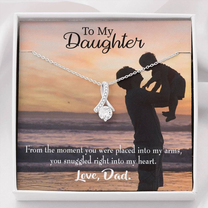 You Were Placed Into My Arms You Snuggled Right Into My Heart Dad Gift For Daughter Alluring Beauty Necklace