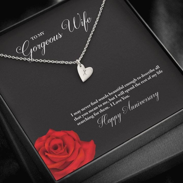 Happy Anniversary Gift For Wife Sweetest Hearts Necklace Red Rose