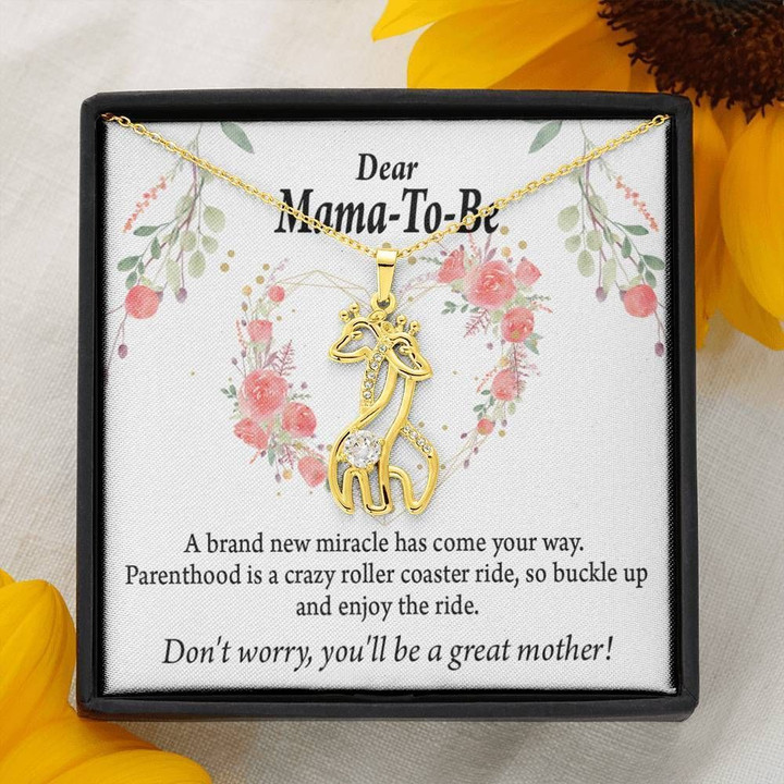 Dear Mama To Be Will Be A Great Mother Giraffe Couple Necklace