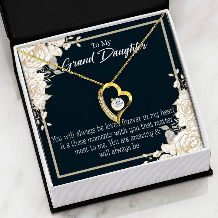 18K Gold Forever Love Necklace Gift For Granddaughter You're Amazing Forever Love Necklace Forever Love Necklace