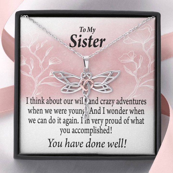 Dragonfly Dreams Necklace Gift For Sister You Have Done Well