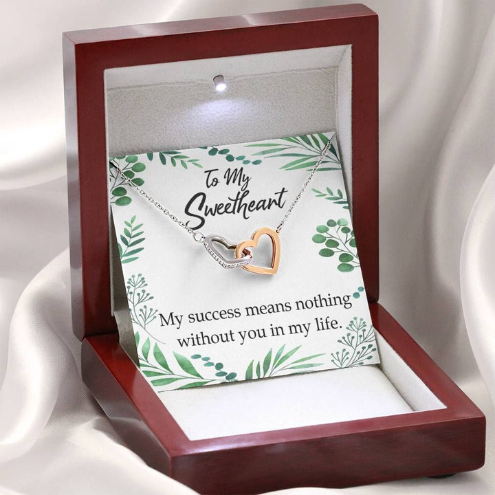 My Success Means Nothing Without You Gift For Her Interlocking Hearts Necklace