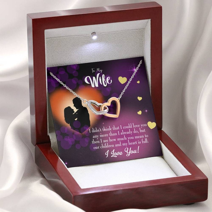 Gift For Wife I Could Love You Any More Interlocking Hearts Necklace
