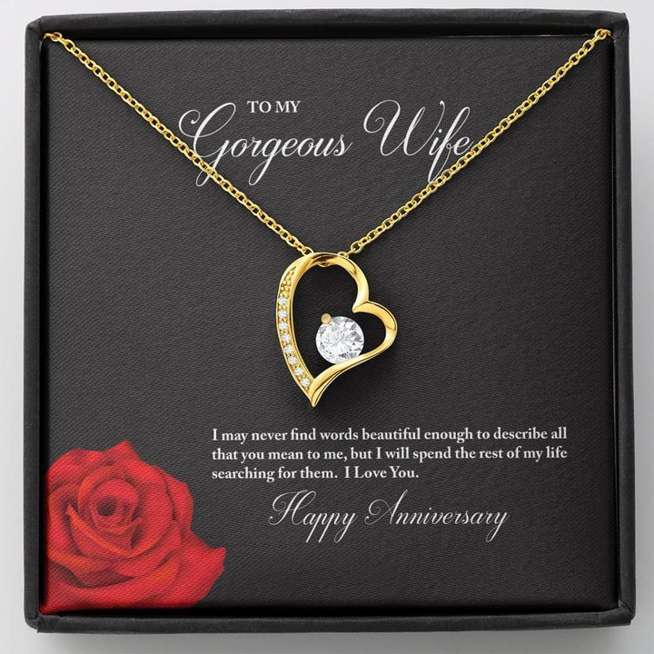 I Love You Gift For Wife 18K Gold Forever Love Necklace