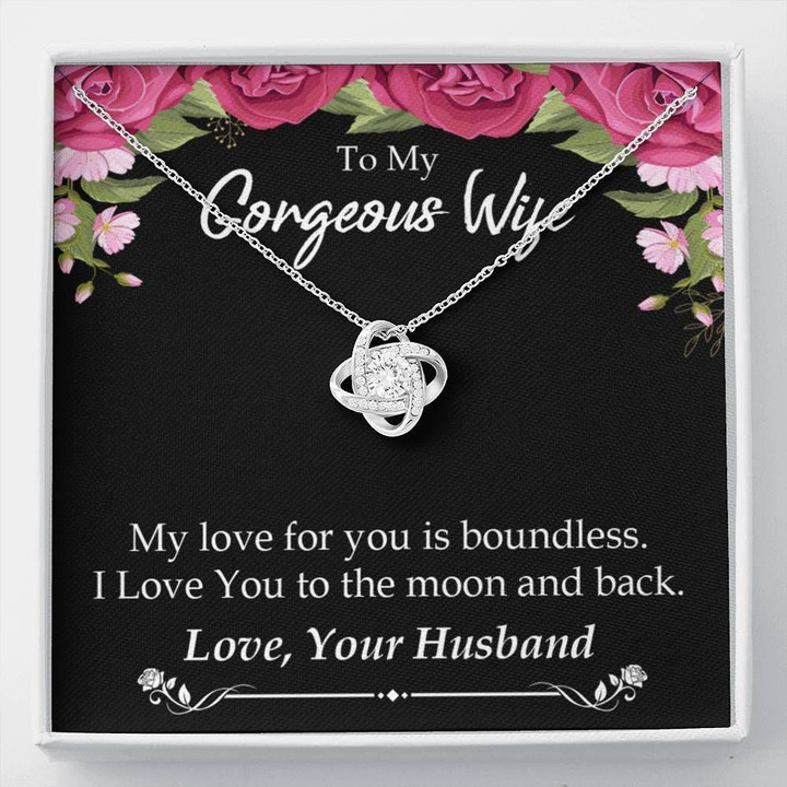 Gift For Wife My Love For You Is Boundless Love Knot Necklace