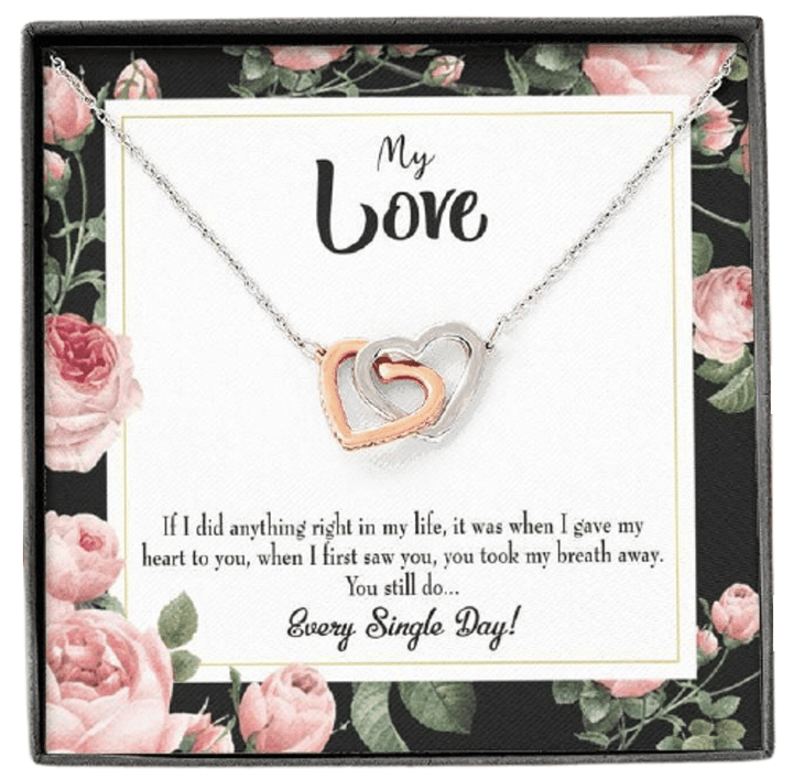 Gift For Wife Future Wife Every Single Day Interlocking Hearts Necklace
