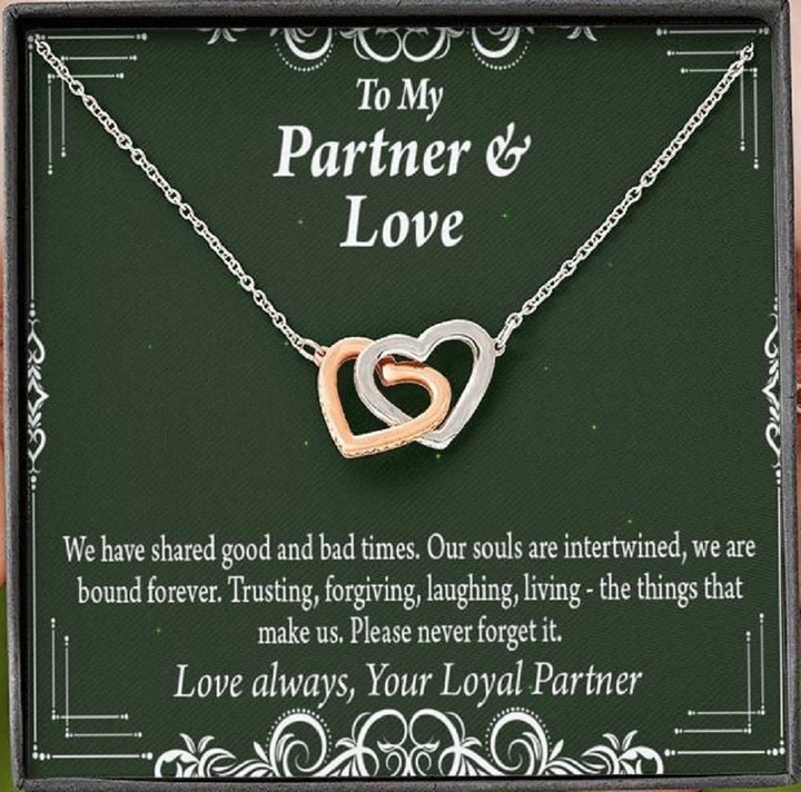 Gift For Partner We Have Shared Good And Bad Times Interlocking Hearts Necklace