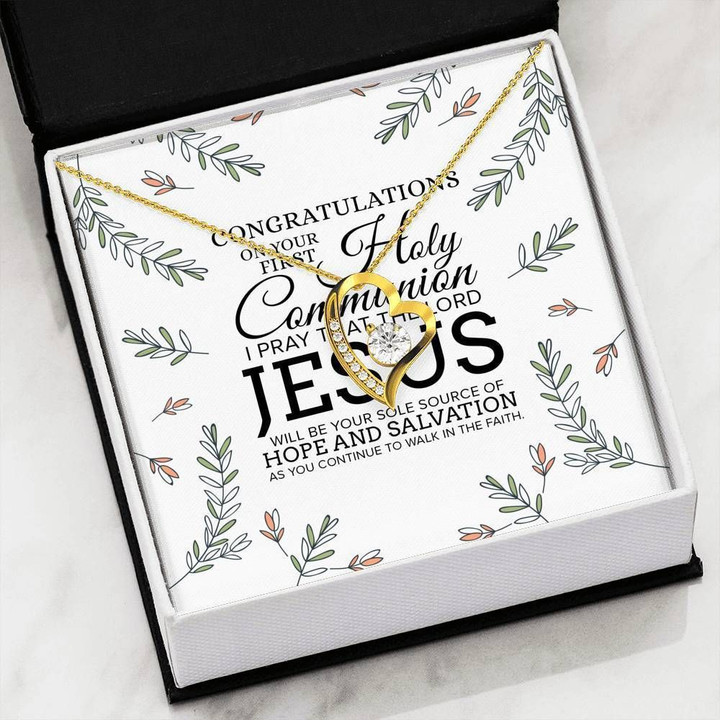 Congratulations On Your First Holy Communion Forever Love Necklace Gift For Women