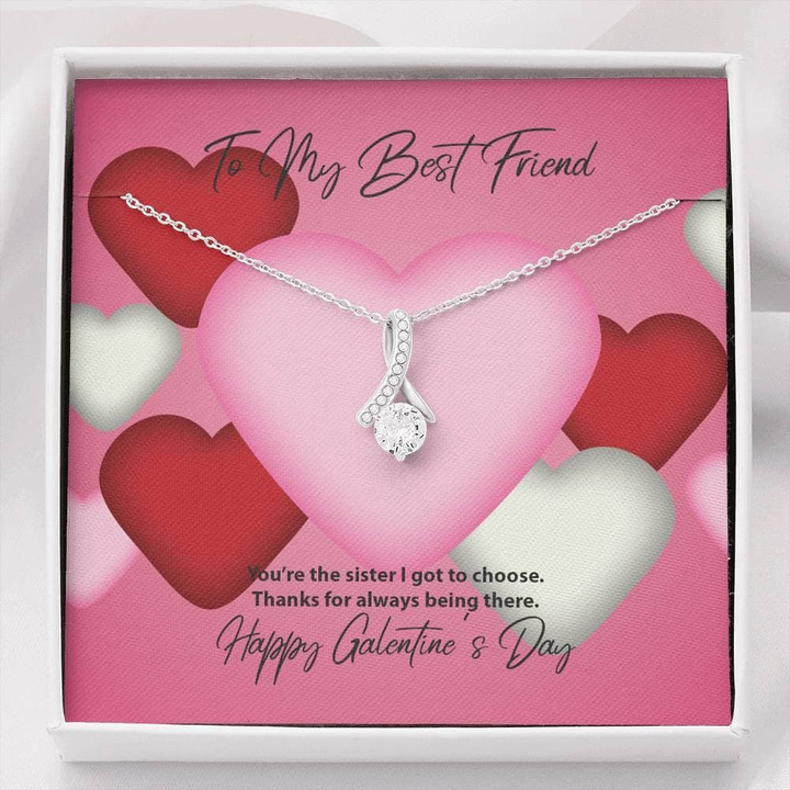 Happy Galentine's Day Thank For Always Being There Alluring Beauty Necklace Gift For Friend Best Friend