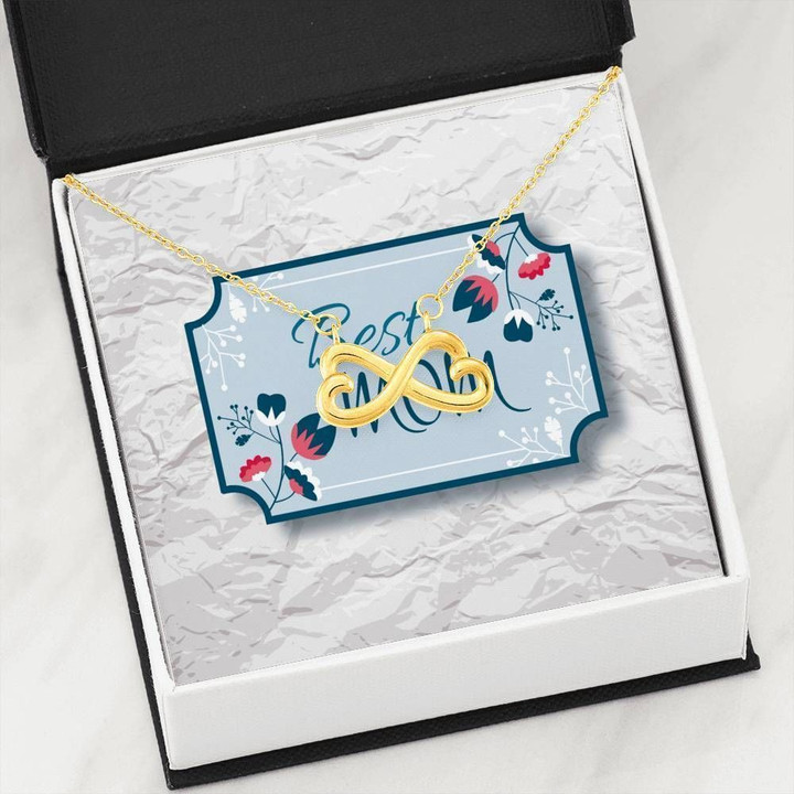 Best Mom Gift For Mother Blue Infinity Heart Necklace