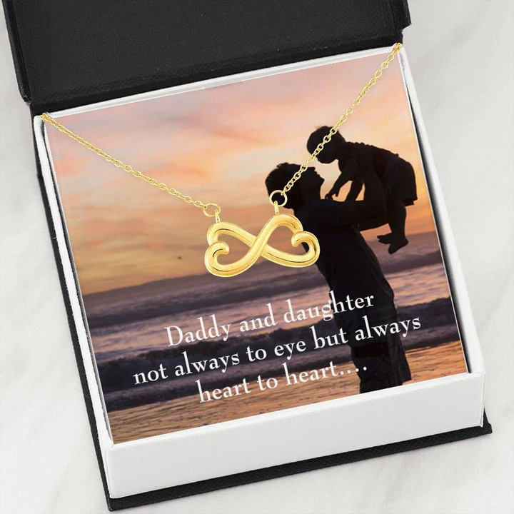 Always Heart To Heart Infinity Heart Necklace Daddy Gift For Daughter