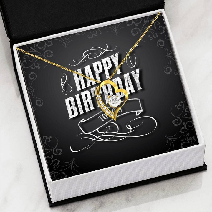 Birthday Card Black And White Forever Love Necklace Gift For Women Forever Love Necklace Forever Love Necklace