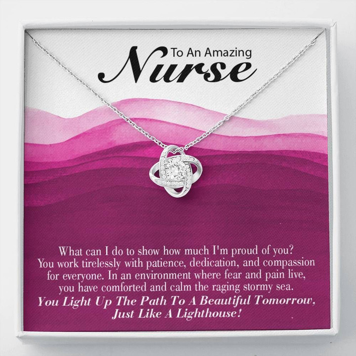 Gift For Nurse You Light Up The Path To A Beautiful Tomorrow Love Knot Necklace