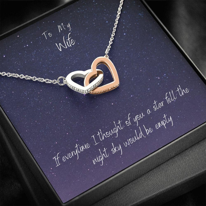 A Star Fall The Night Sky Would Be Empty Interlocking Hearts Necklace Gift For Wife