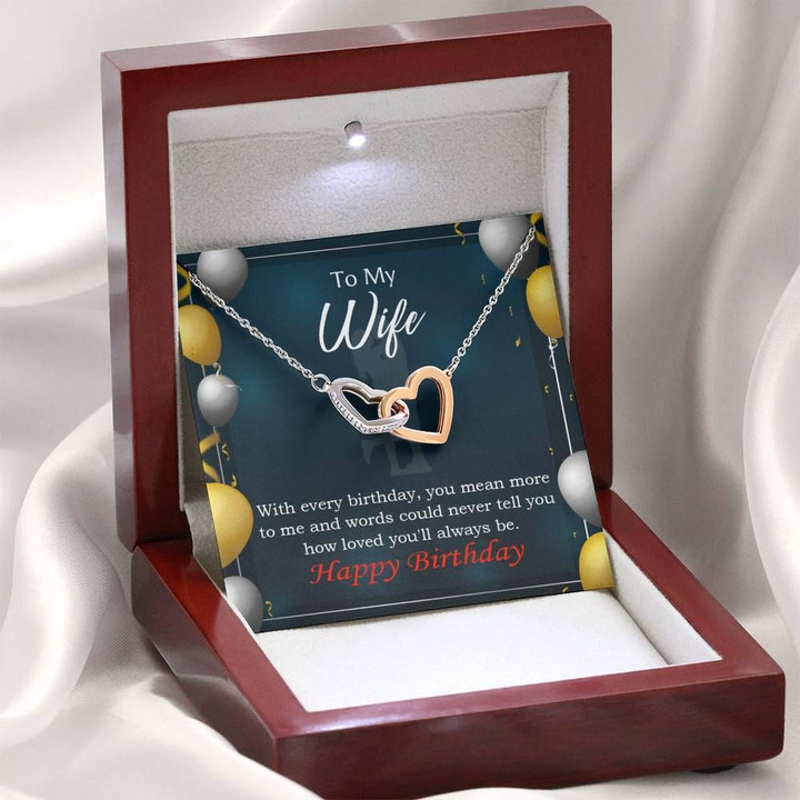 Birthday Gift For Wife How Loved You Will Always Be Interlocking Hearts Necklace