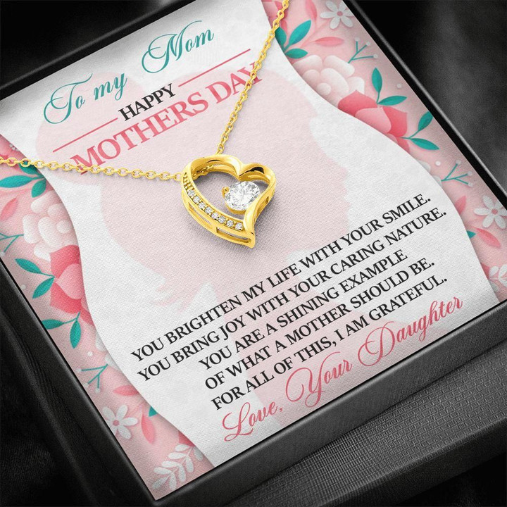 Happy Mother's Day To My Mom From Daughter Brighten My Life Forever Love Necklace