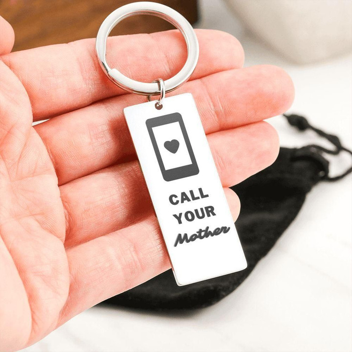 Call Your Mother Gift Engraved Keyring