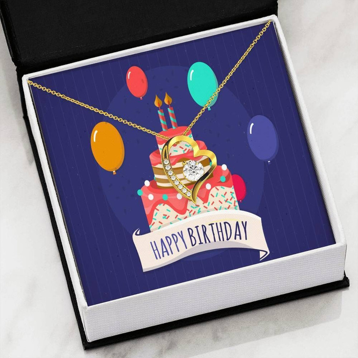 Birthday Cakes And Balloons 18K Gold Forever Love Necklace Gift For Women Forever Love Necklace Forever Love Necklace