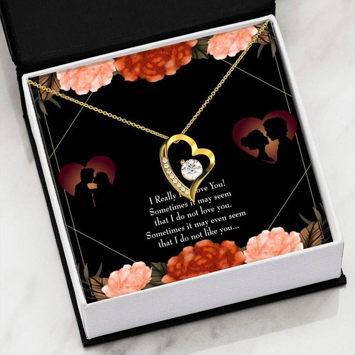 I Really Admire You 18K Gold Forever Love Necklace Gift For Hers Forever Love Necklace Forever Love Necklace