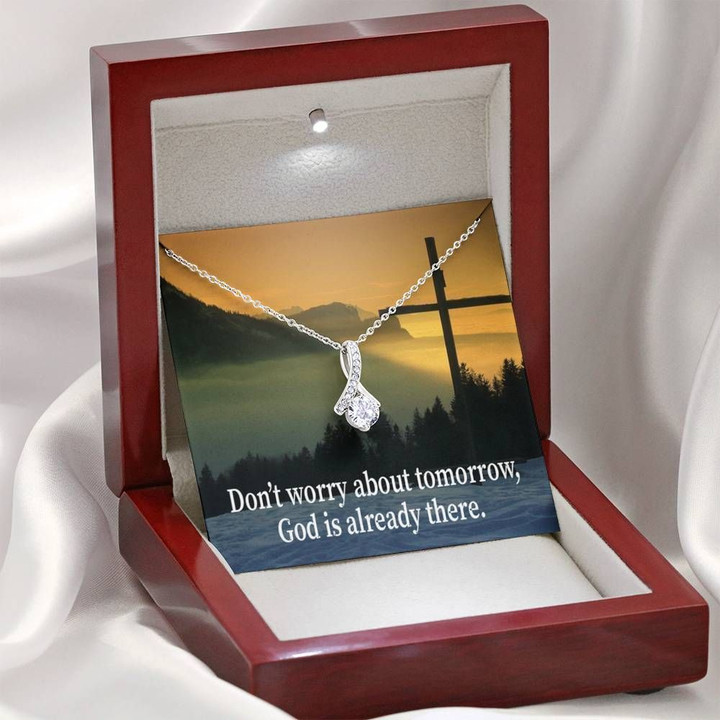 Don’t Worry About Tomorrow Inspirational Message Gift Alluring Beauty Necklace