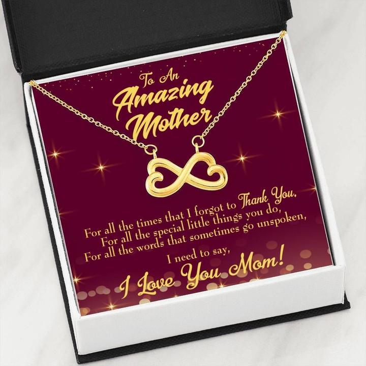 For All The Times Infinity Heart Necklace Gift For Mom