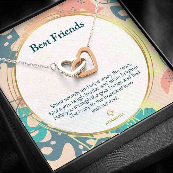 Gift For Bff She Is Joy The Heart And Love Interlocking Hearts Necklace