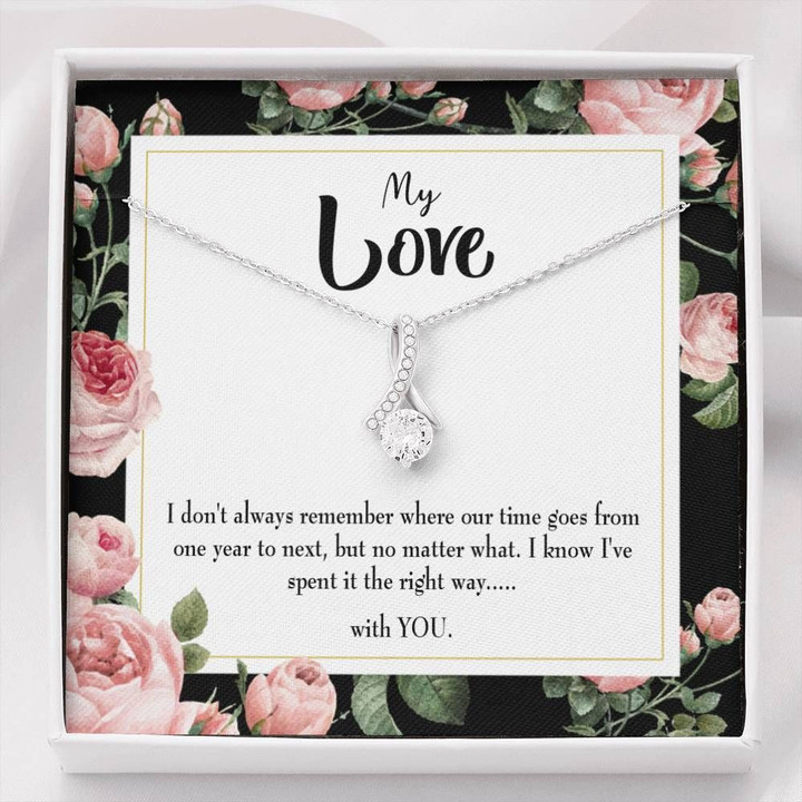 Gift For Girlfriend Where Our Time Goes Alluring Beauty Necklace