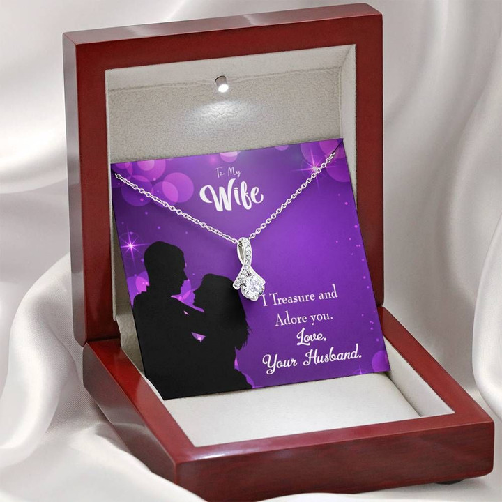 Gift For Wife I Treasure And Adore You Alluring Beauty Necklace