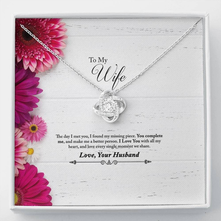 I Love You With All My Heart Gift For Wife Love Knot Necklace