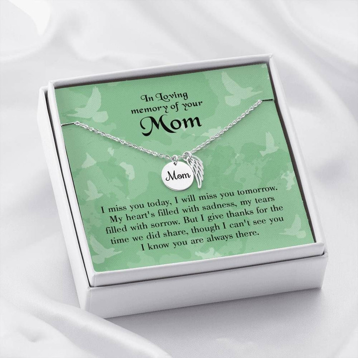You Are Always There Gift For Angel Mom Remembrance Angel Wing Necklace