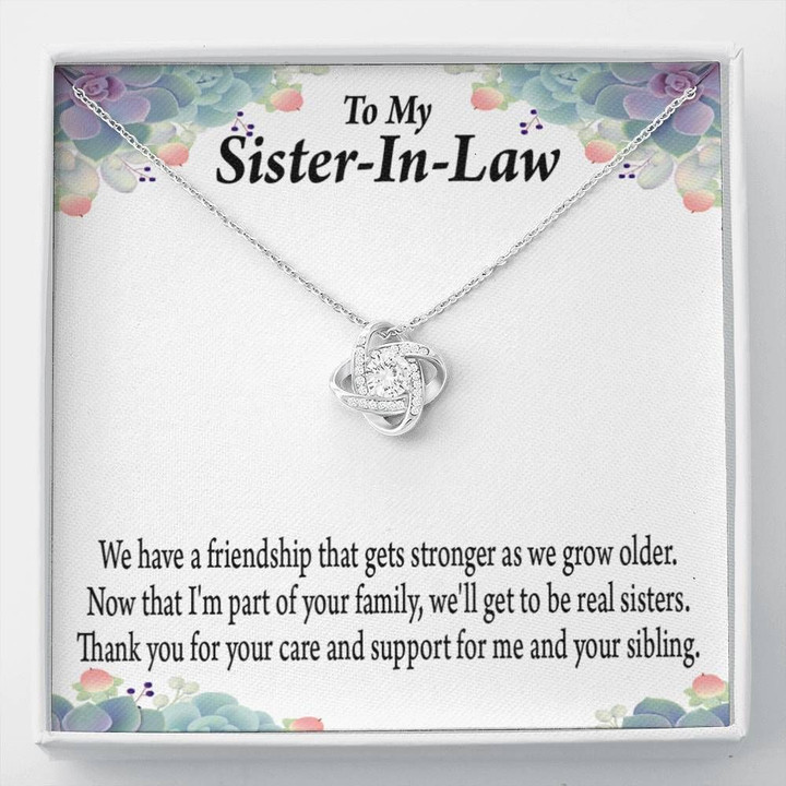 Thank You For Your Care Gift For Sister In Law Love Knot Necklace