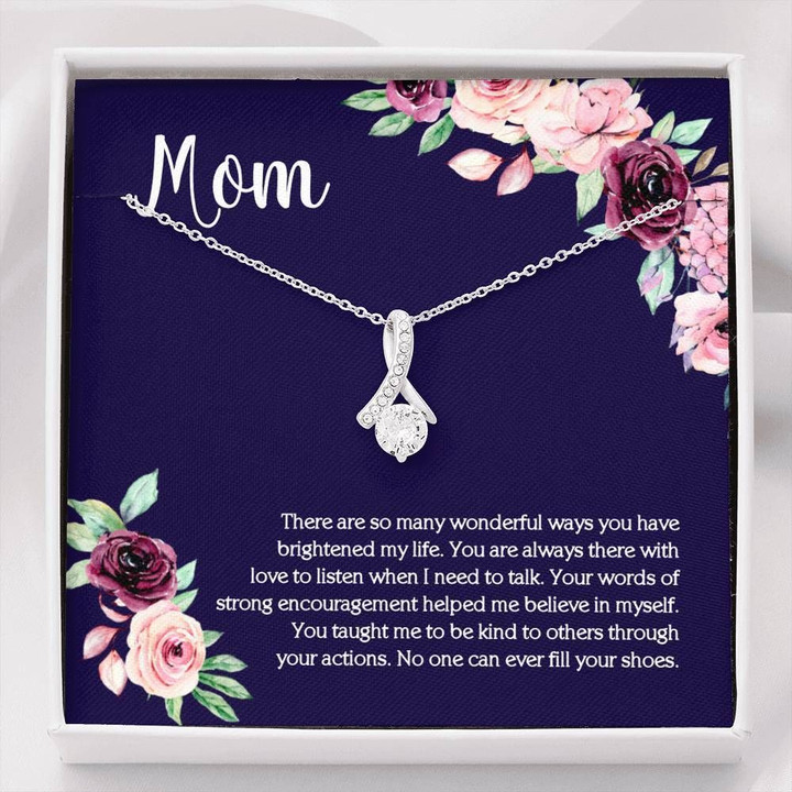 You Are Always There With Love Gift For Mom 14k White Gold Alluring Beauty Necklace