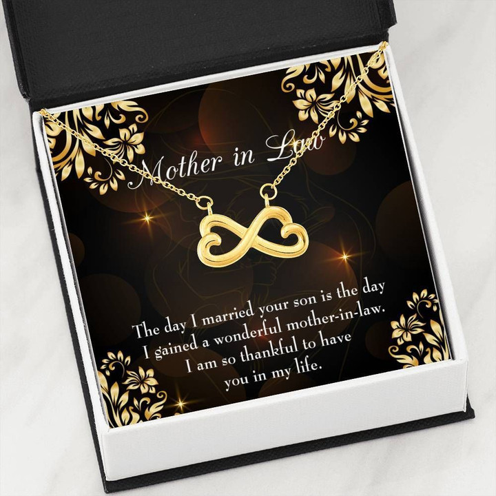The Day I Married Your Son Infinity Heart Necklace Gift For Mother In Law