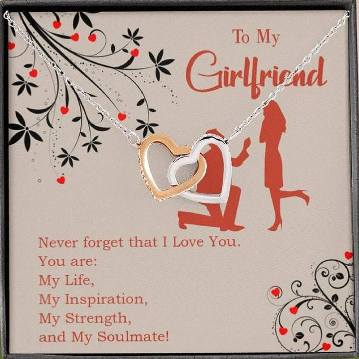 You Are My Inspiration Gift For Girlfriend Interlocking Hearts Necklace