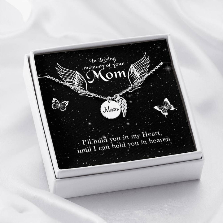 Mom Remembrance Angel Wing Necklace I'll Hold You Mother