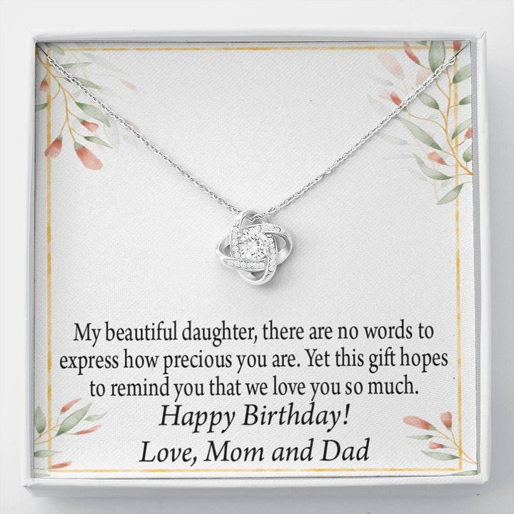 Love Knot Necklace Parents Gift For Daughter We Love You So Much
