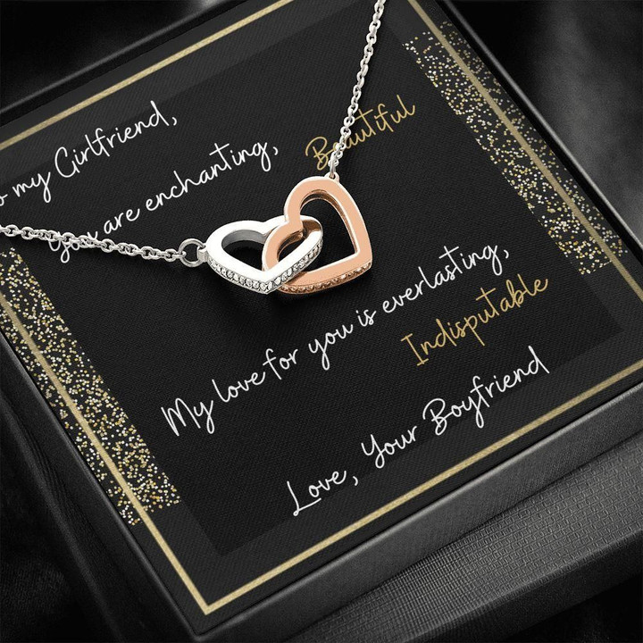 My Everlasting Love For You Interlocking Hearts Necklace Gift For Hers