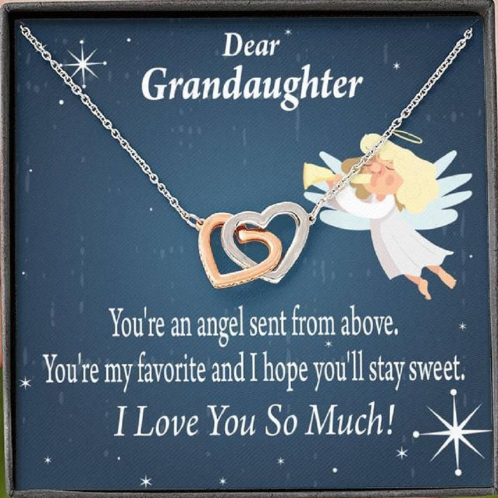 Interlocking Hearts Necklace Gift For Granddaughter You're My Favorite