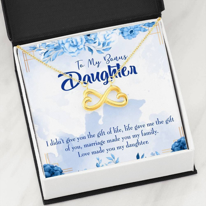Love Made You My Daughter Gift For Daughter 18K Gold Infinity Heart Necklace