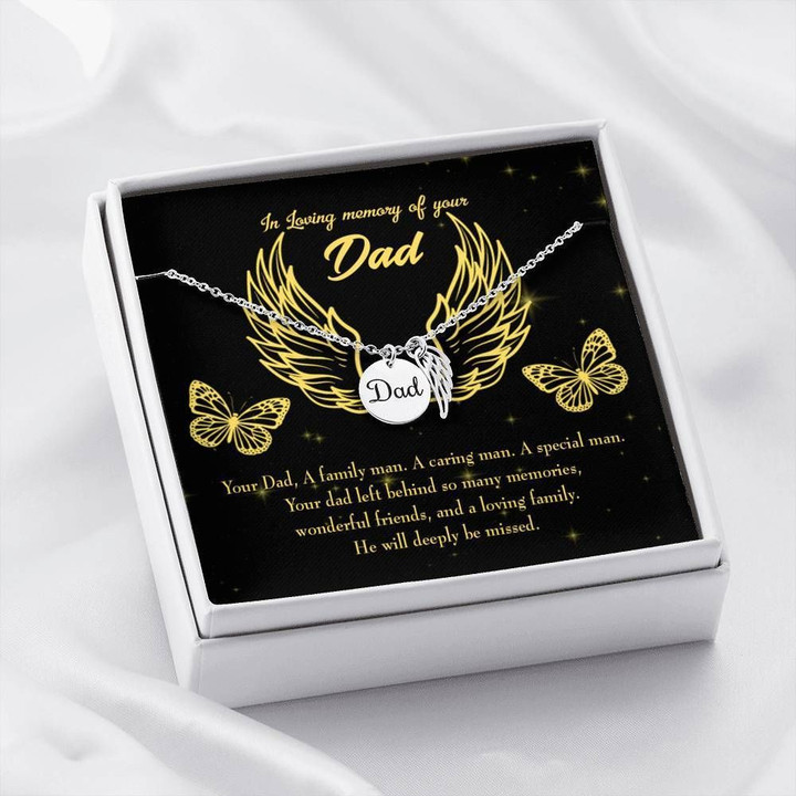 Loss Of A Dad Sympathy Gifts Remembrance Angel Wing Necklace