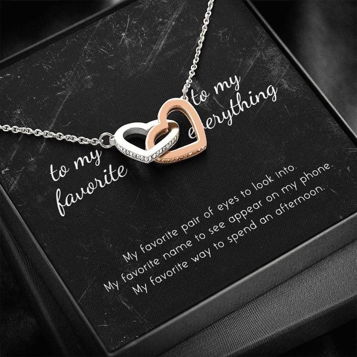 Interlocking Hearts Necklace Gift For Hers My Favorite Pair Of Eyes