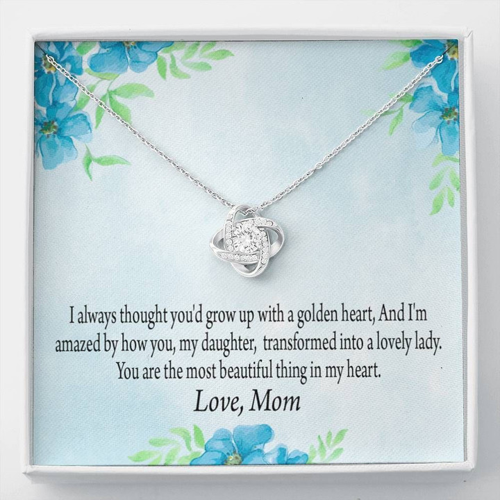 Love Knot Necklace Mom Gift For Daughter The Most Beautiful Thing