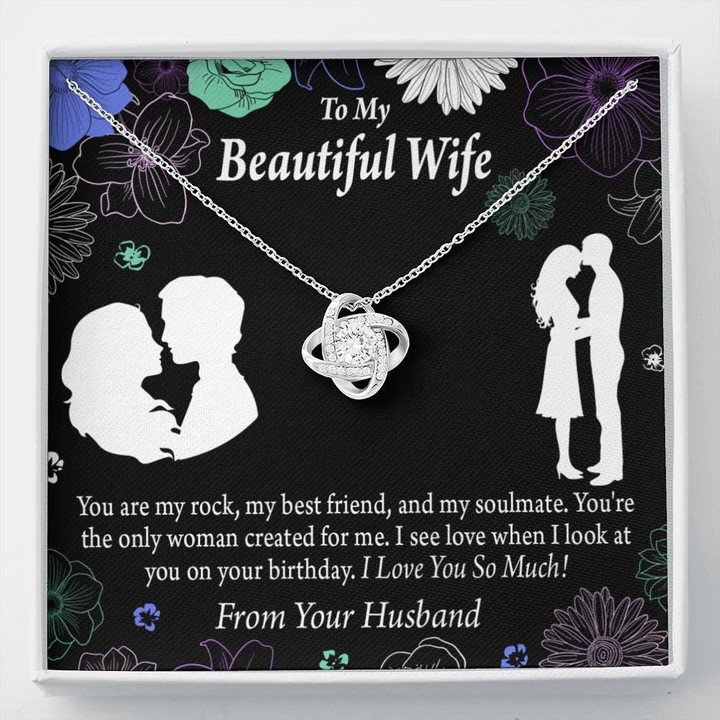 You Are My Rock Gift For Wife Love Knot Necklace