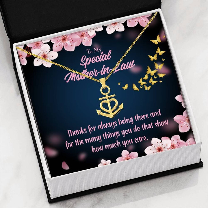 Thanks For Always Being There Gift For Mother In Law Anchor Necklace