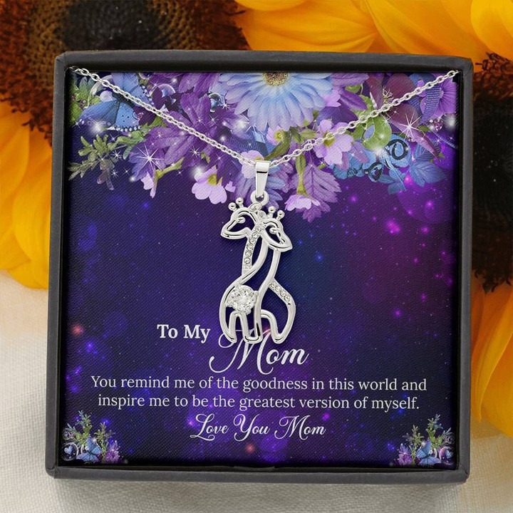 The Goodness In This World Giraffe Couple Necklace Gift For Mom
